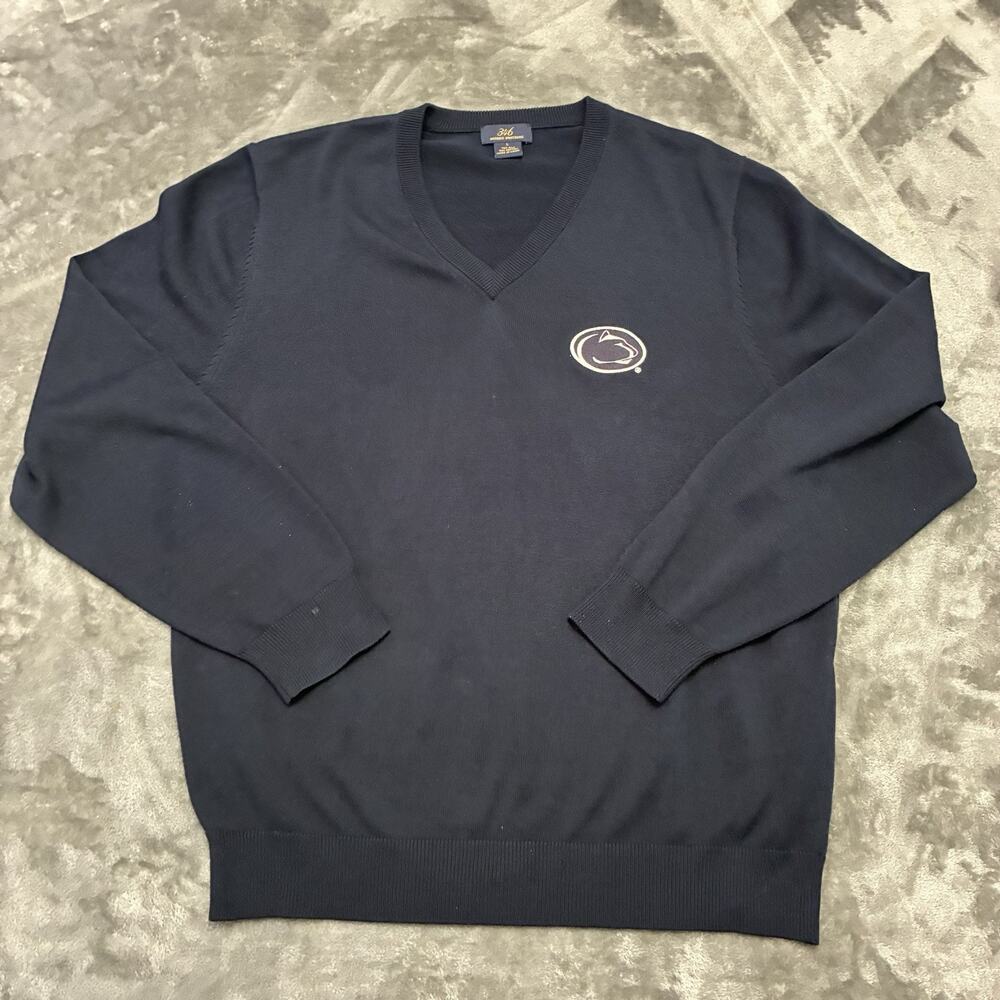 Penn State Sweater Large Brooks Brothers Silk‎ V Neck Nittany Lion Logo 346